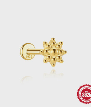 925 Sterling Zilveren Kolibrie Oorbellen Dames - 18K Goudkleurig Platte Achterkant Studs