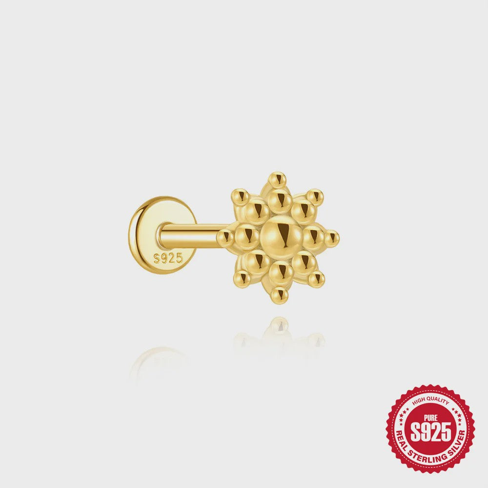 925 Sterling Zilveren Kolibrie Oorbellen Dames - 18K Goudkleurig Platte Achterkant Studs