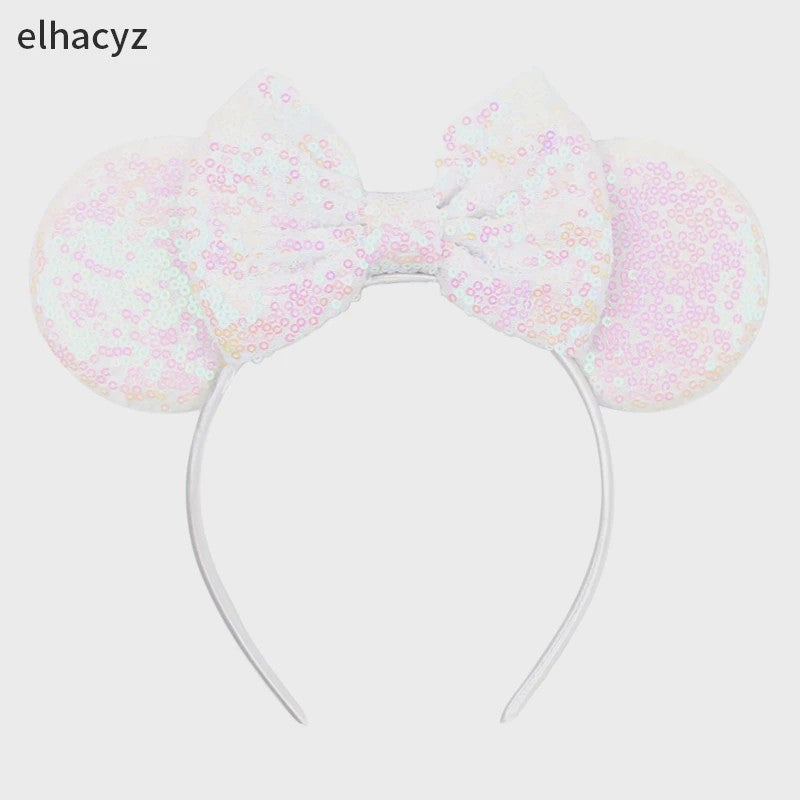 Chique Sequin Mickey Oortjes Diadeem met Strik - Feestelijk Haaraccessoire voor Kinderen & Dames