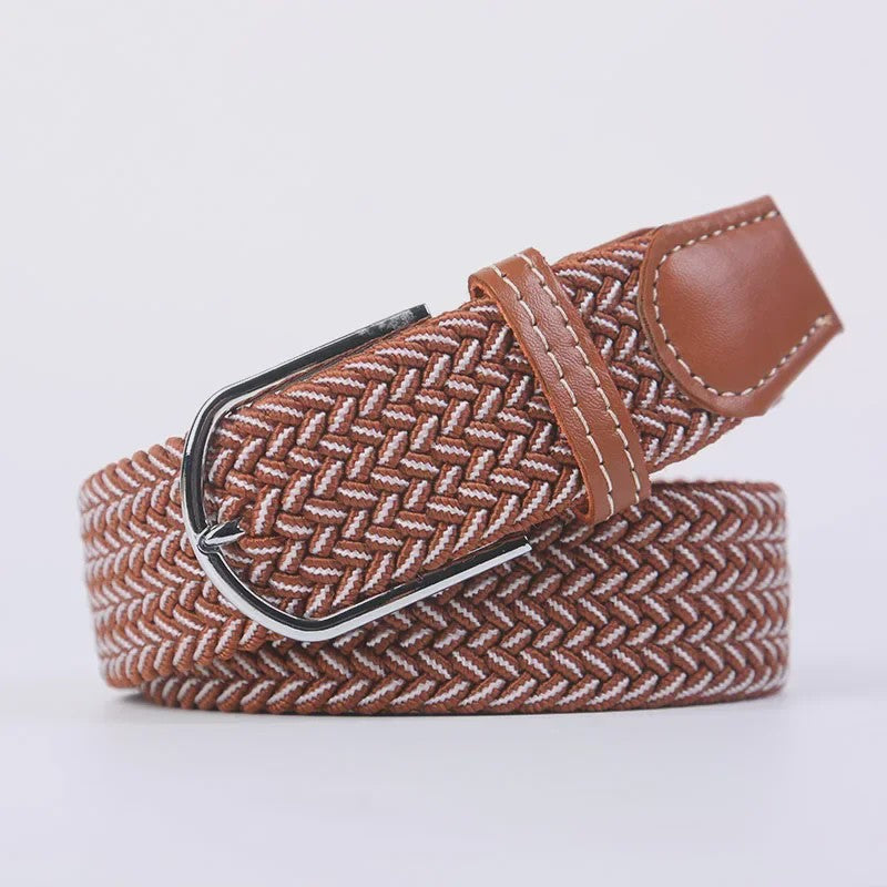 Unisex Gevlochten Elastische Riem met Pin Gesp - 107-130cm