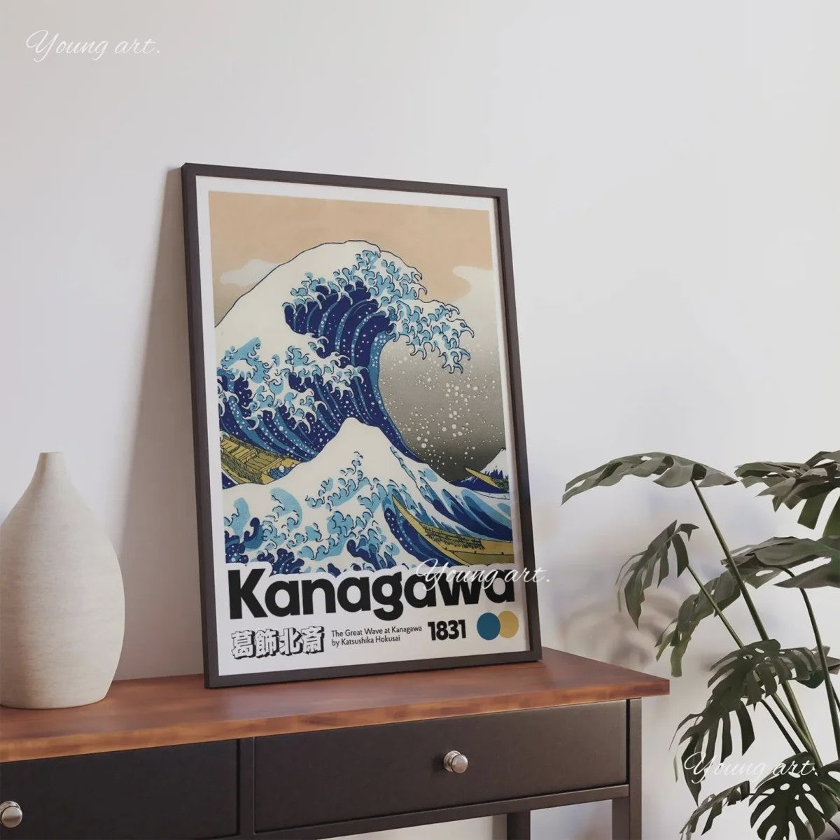 Japanse Koi Vis & Okinawa Vintage Poster - Japandi Wanddecoratie