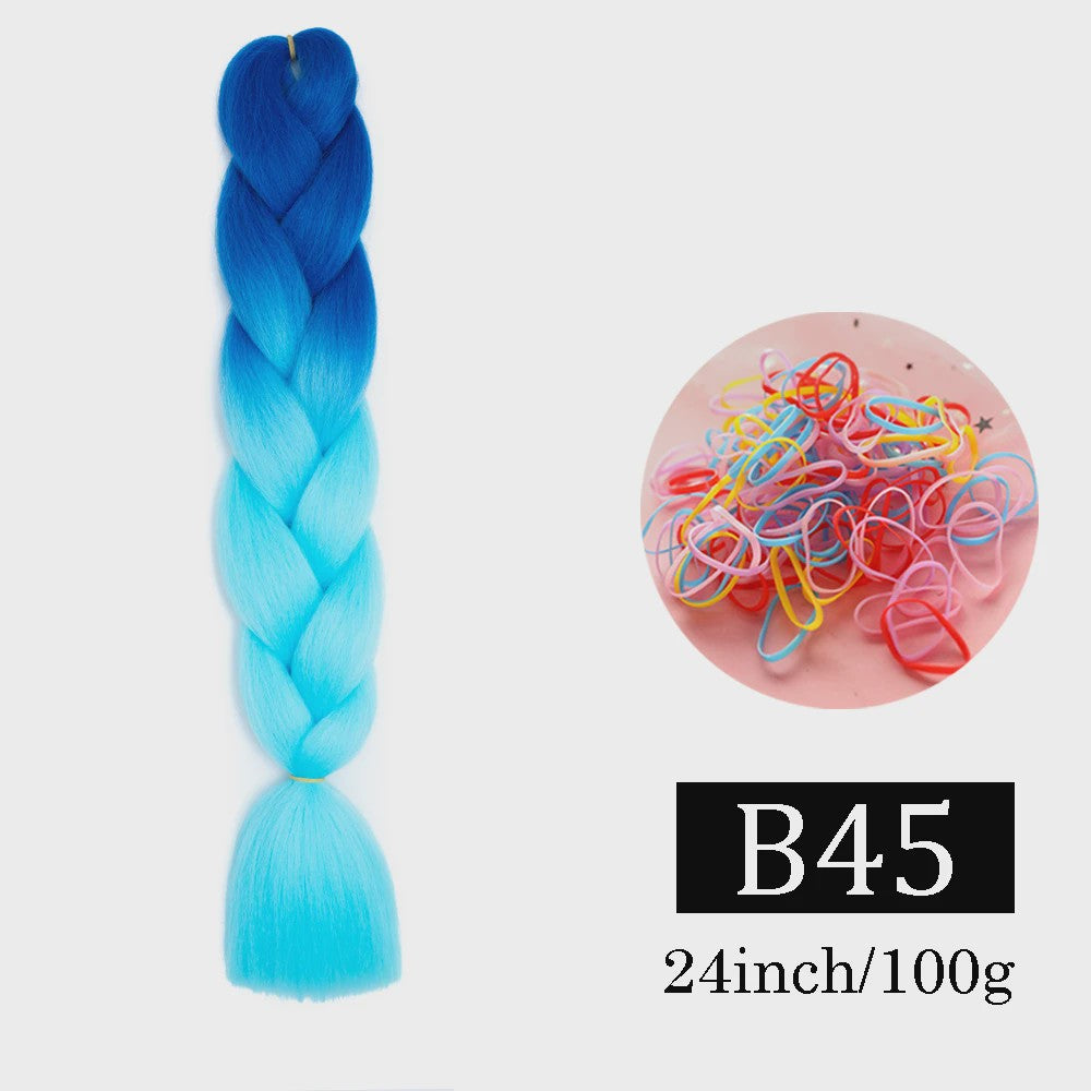 24 Inch Jumbo Braids Haarverlenging - Synthetisch Vlechtkapsel met Ombre Kleuren