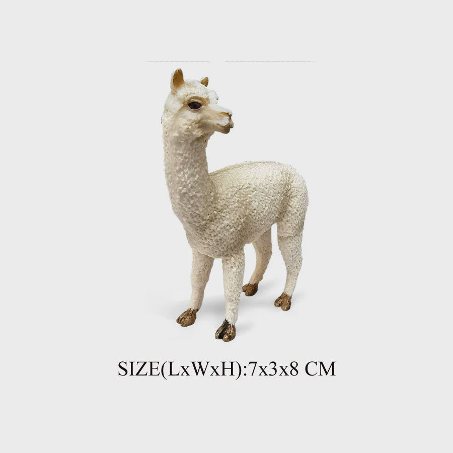 Realistische Alpaca & Kameel Figuren Set - Handgeschilderd, Educatief Speelgoed