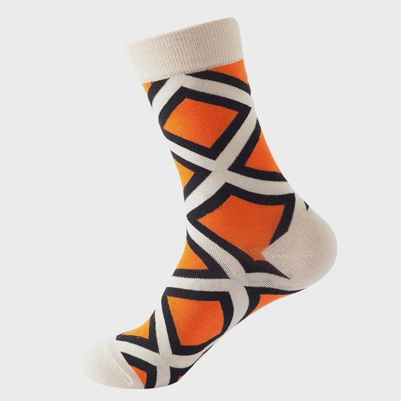 Unisex Katoenen Sokken met Vrolijke Fruit, Dieren & Kunst Prints - Hip Hop & Skateboard Stijl