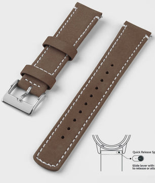 Top Grain Echt Lederen Horlogeband - 20mm/22mm Quick Release - Voor Heren, Dames & Samsung Galaxy Watch