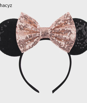 Chique Sequin Mickey Oortjes Diadeem met Strik - Feestelijk Haaraccessoire voor Kinderen & Dames