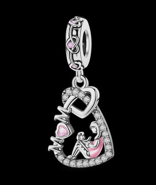 925 Sterling Zilveren Bedel 'Mom Love' - Perfect Cadeau voor Moederdag en Verjaardag