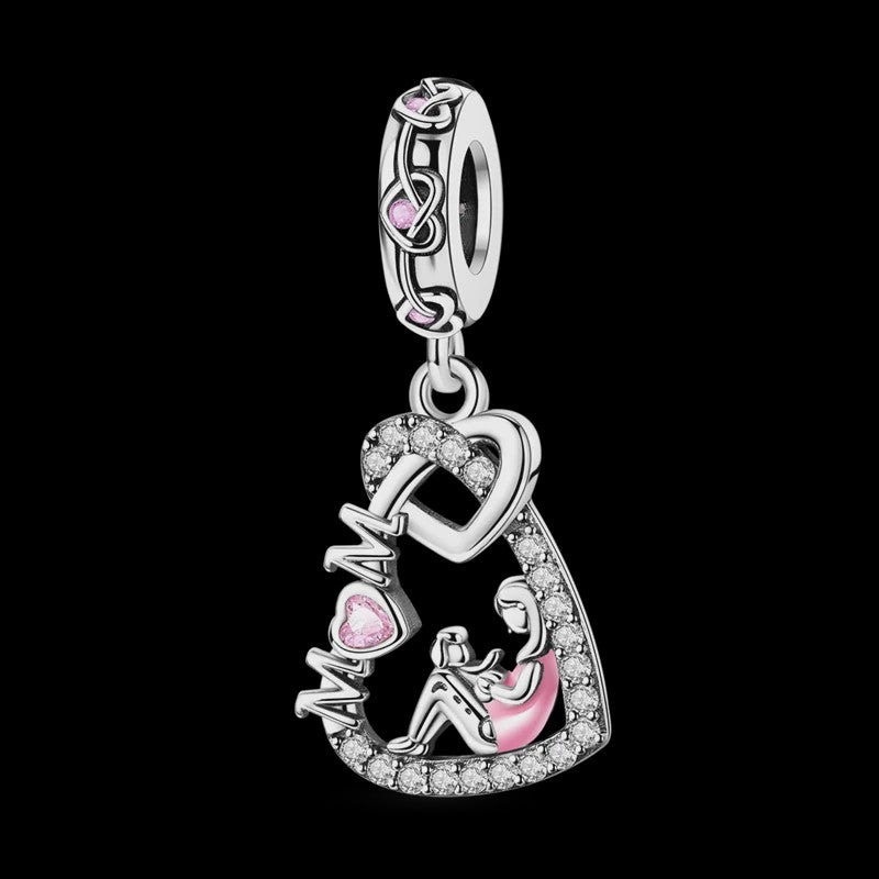 925 Sterling Zilveren Bedel 'Mom Love' - Perfect Cadeau voor Moederdag en Verjaardag