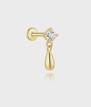 925 Sterling Zilveren Kolibrie Oorbellen Dames - 18K Goudkleurig Platte Achterkant Studs