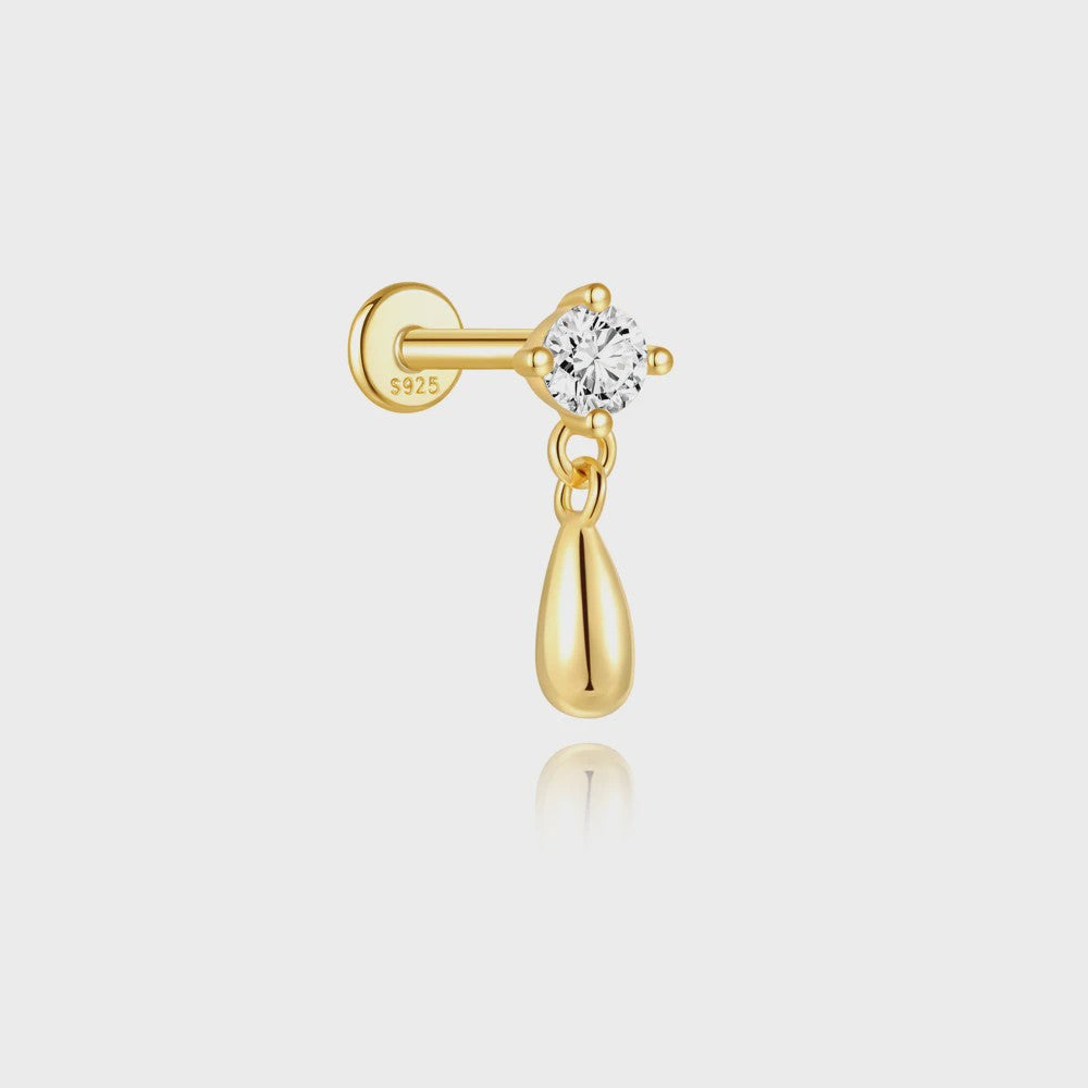925 Sterling Zilveren Kolibrie Oorbellen Dames - 18K Goudkleurig Platte Achterkant Studs