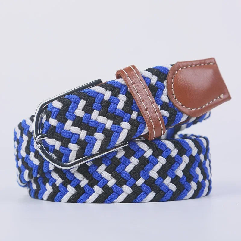 Unisex Gevlochten Elastische Riem met Pin Gesp - 107-130cm