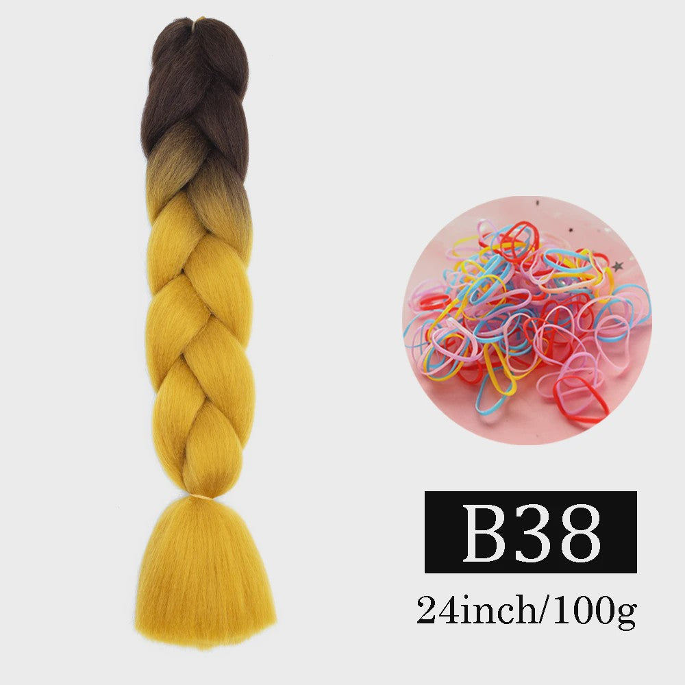 24 Inch Jumbo Braids Haarverlenging - Synthetisch Vlechtkapsel met Ombre Kleuren