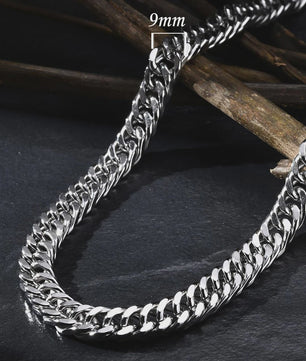 Vnox RVS Kubaanse Ketting voor Heren & Dames - 3/5/7/9mm Breed, Waterdicht & Hypoallergeen