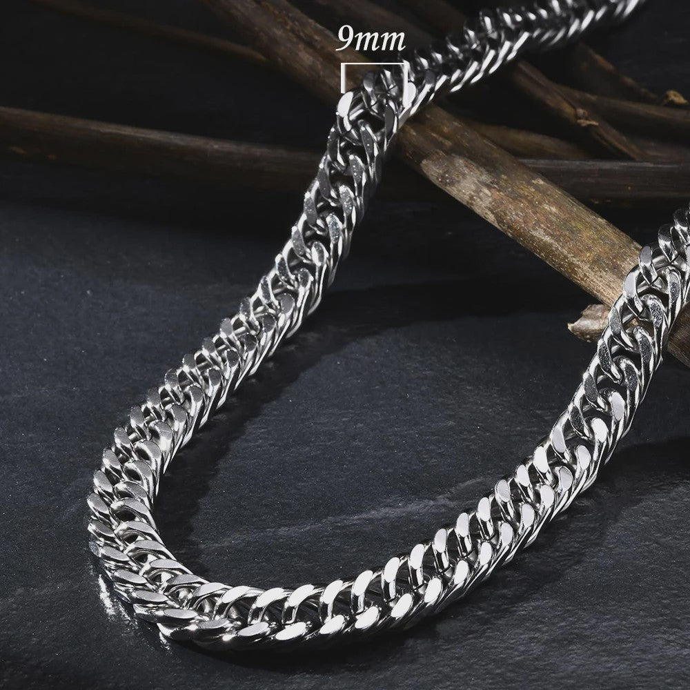 Vnox RVS Kubaanse Ketting voor Heren & Dames - 3/5/7/9mm Breed, Waterdicht & Hypoallergeen