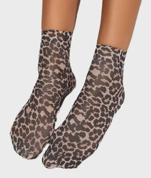 Leopard Print Korte Sokken - Zomerse Enkel Sokken met Bloemenpatroon