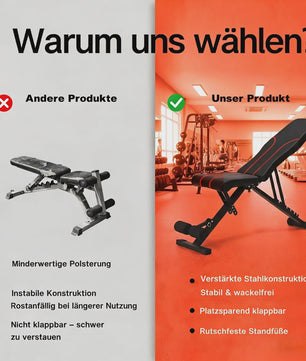 Opvouwbare Trainingsbank met 28 Posities & Push-Up Board - Verstelbaar voor Krachttraining Thuis