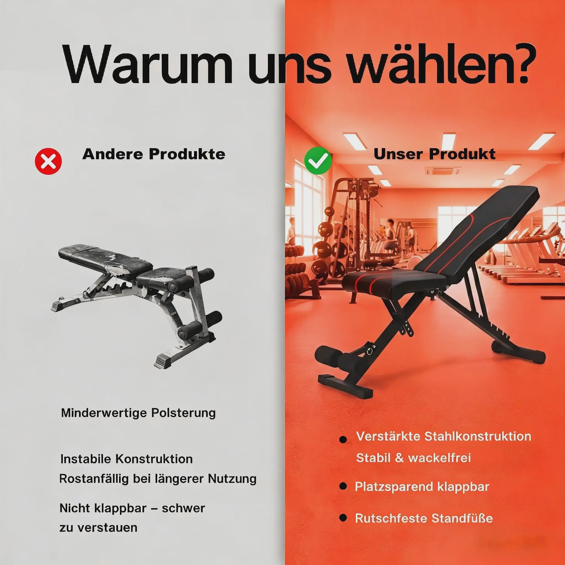 Opvouwbare Trainingsbank met 28 Posities & Push-Up Board - Verstelbaar voor Krachttraining Thuis