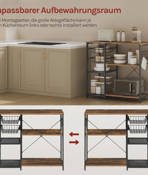 Keukenrek met Magnetronplateau, 2 Manden & 5 Haken - Industrieel Design
