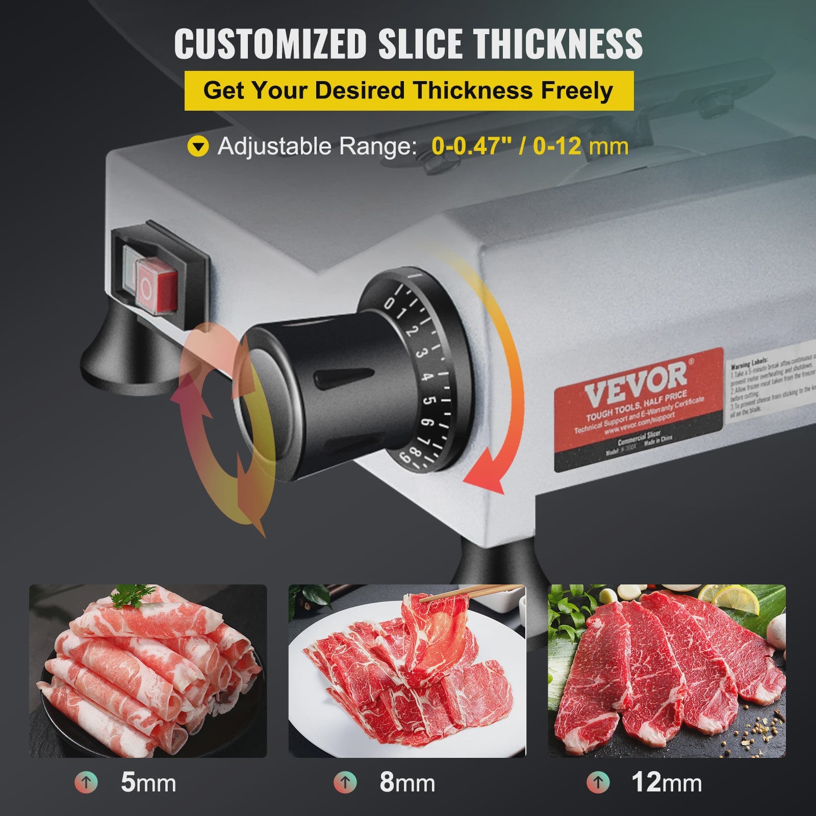 Professionele Elektrische Vlees Snijmachine 10 inch - Krachtig en Efficiënt