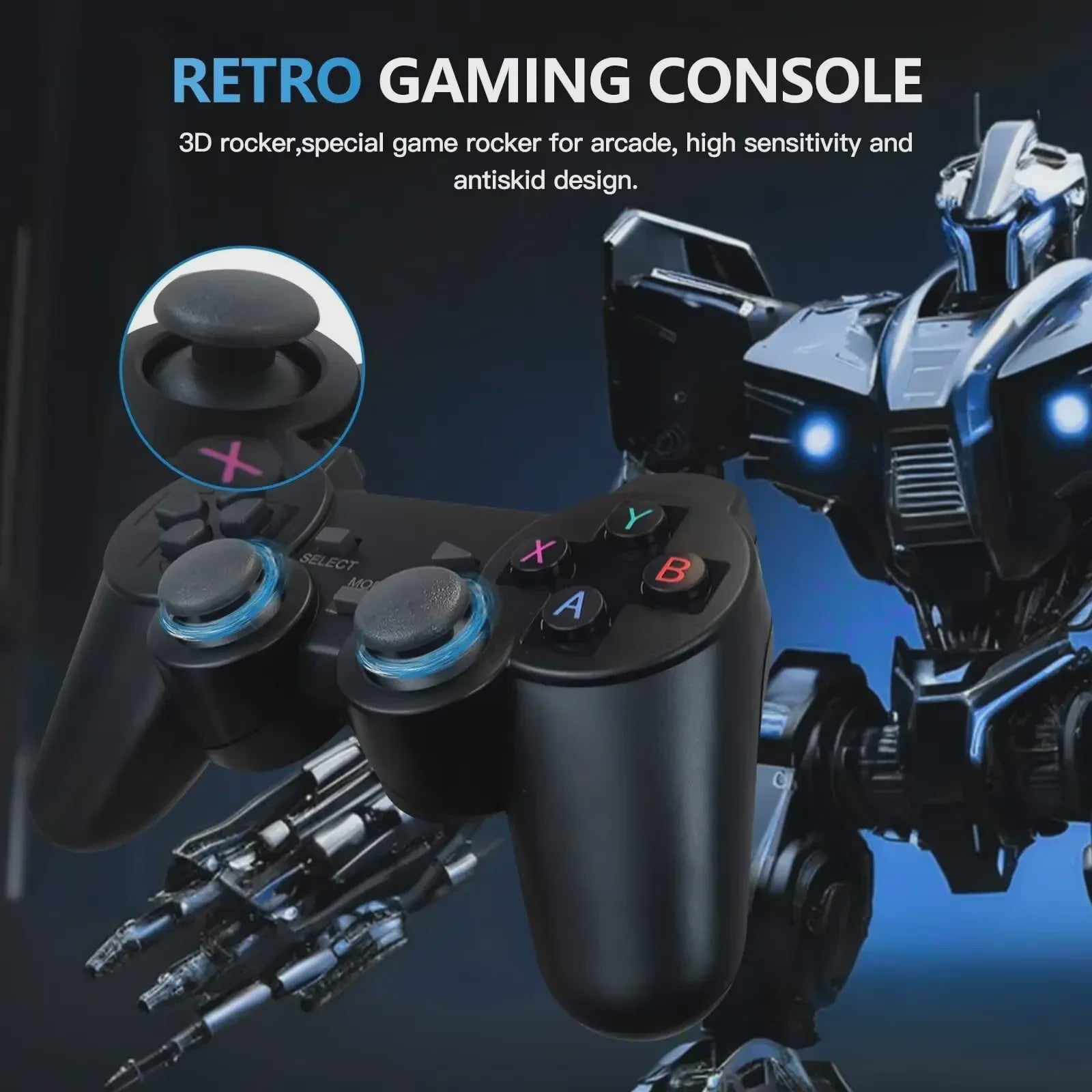 Retro Game Console M8 Stick: 20000+ Klassieke Games, 4K HD, 2 Draadloze Controllers