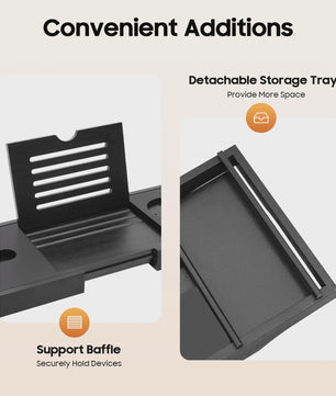 Verstelbare Badkuip Tray met Wijnglas & Tablet Houder - Luxe Bad Accessoire Organizer