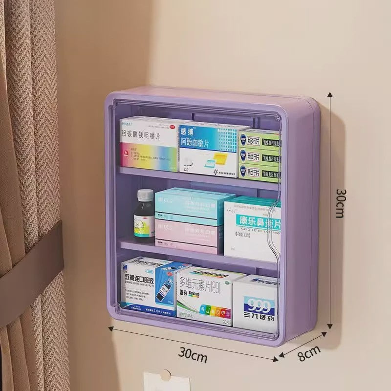 Wandmontage Medicijnkast Organizer - Transparant, Grote Capaciteit Medicijnopslag