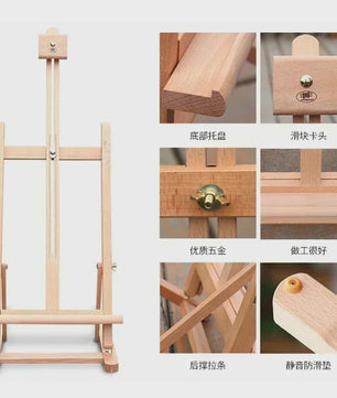 Draagbare Houten Tafel Ezel - Verstelbaar Atelier Ezel voor Schilderen & Tekenen