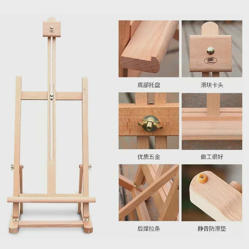 Draagbare Houten Tafel Ezel - Verstelbaar Atelier Ezel voor Schilderen & Tekenen