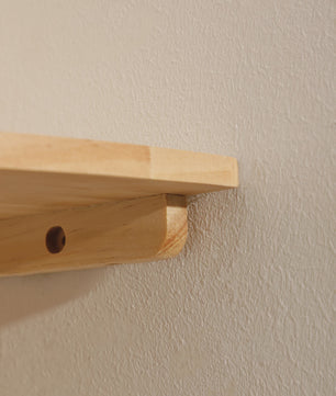 Set van 3 Houten Hoekplanken - Drijvende Wandplanken met Golvende Rand