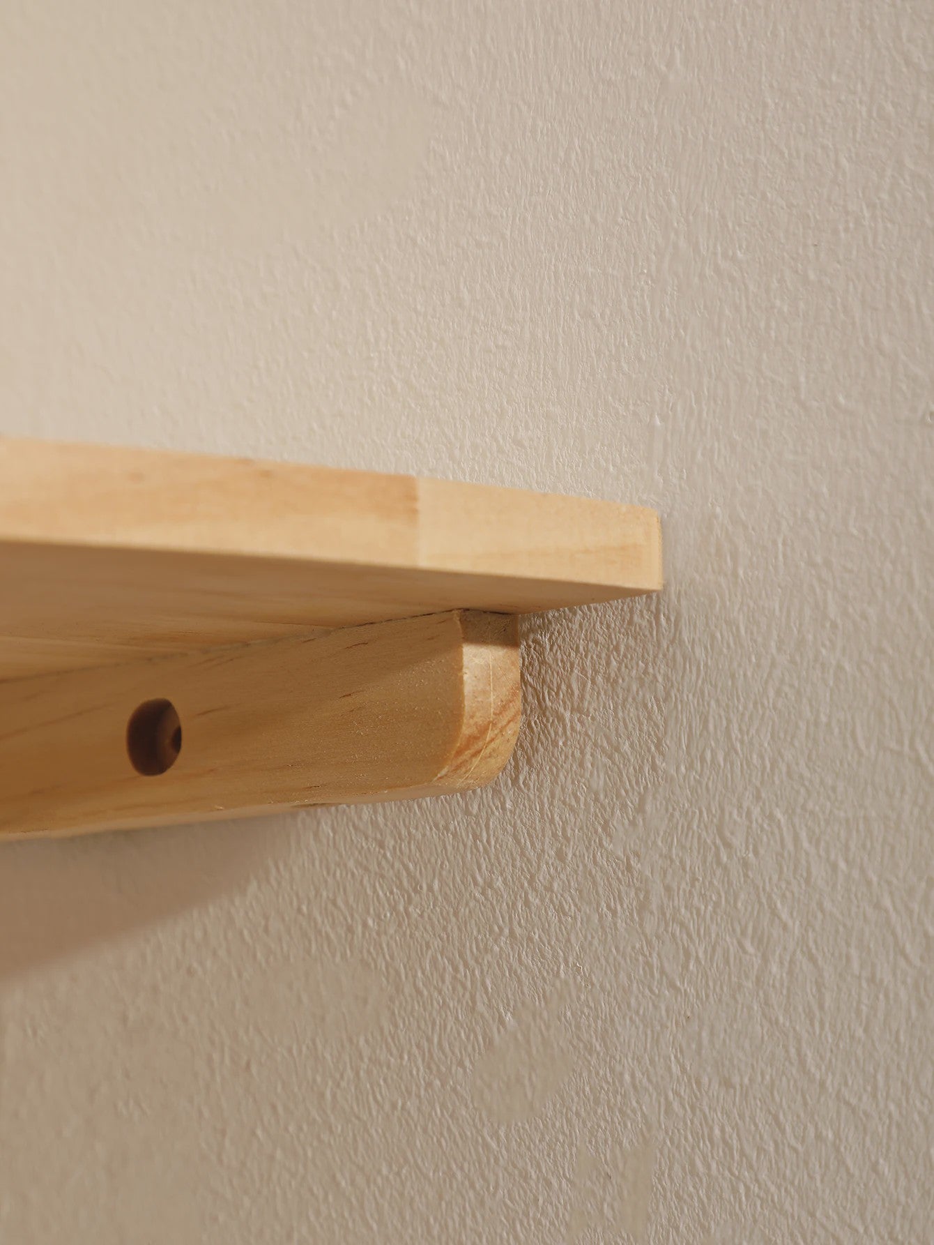 Set van 3 Houten Hoekplanken - Drijvende Wandplanken met Golvende Rand
