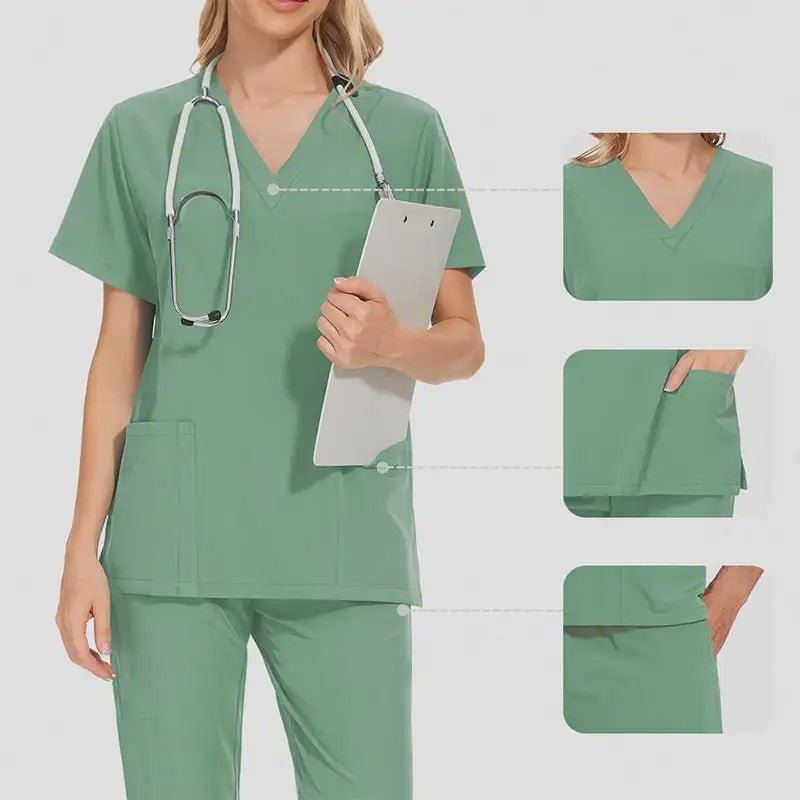 Comfortabele Dames Scrub Set - Medische Werkkleding Top & Broek