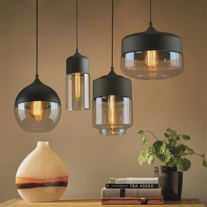 Scandinavische Houten LED Glas Hanglamp - Modern Design voor Woonkamer, Slaapkamer & Eetkamer