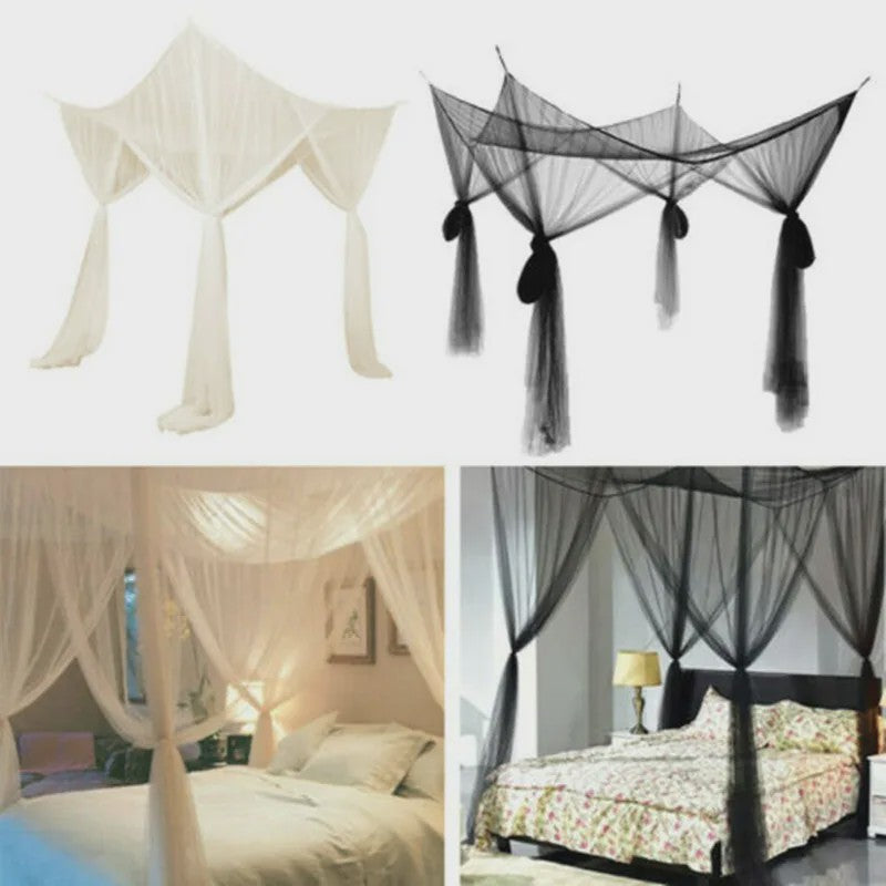 Luxe Klamboe Hemelbed - 4 Deuren - King/Queen & Enkel Bed - Muggennet