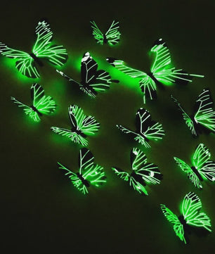 12x 3D Lichtgevende Vlinder Muurstickers - Decoratie voor Huis & Feest