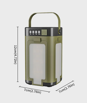 Draagbare Campinglamp met Powerbank & Zonnepaneel - Opvouwbaar & Slim Display