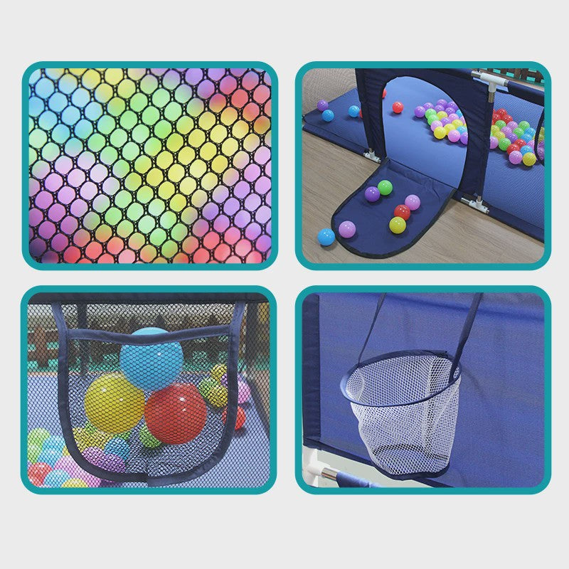 IMBABY Baby Speelpen - Veilig Buitenspeelpark met Basketbal & Ballenbad Functie