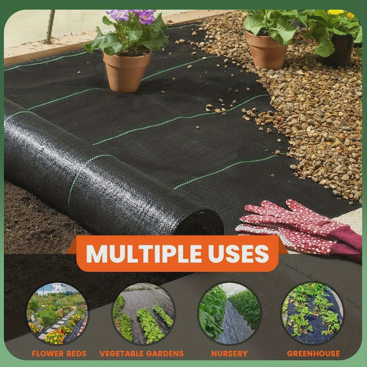 Heavy-Duty Weed Control Fabric - Duurzaam Landscaping Geotextiel