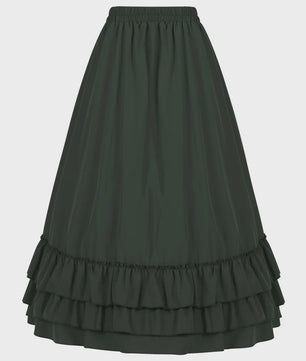 Victorian Victoriaanse Rok met Ruches - Hoge Taille, Gothic & Steampunk Stijl