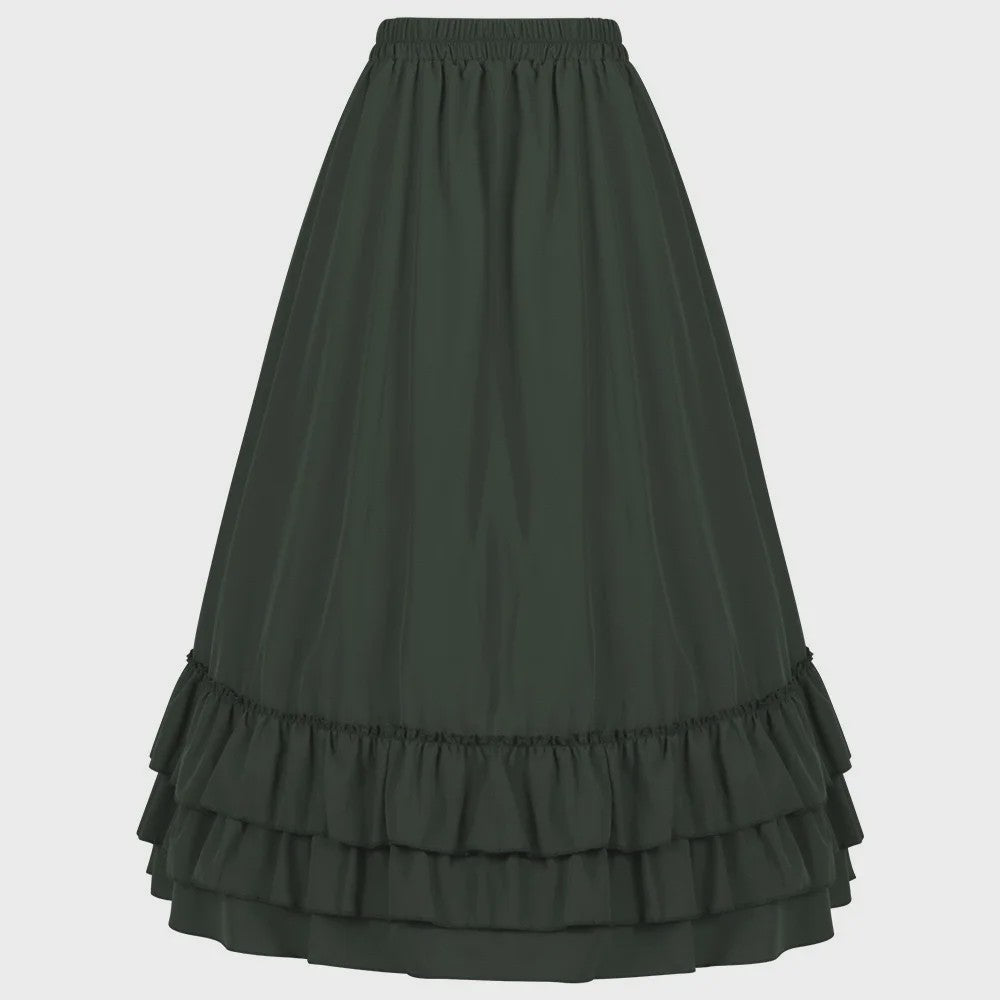Victorian Victoriaanse Rok met Ruches - Hoge Taille, Gothic & Steampunk Stijl