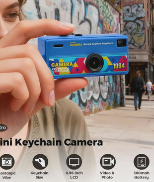 Magecam Digital Camera 0.96 Inch Keychain Camera Retro Support Memory Card 1080P Very Small Camcorder Video Recorder with Flash