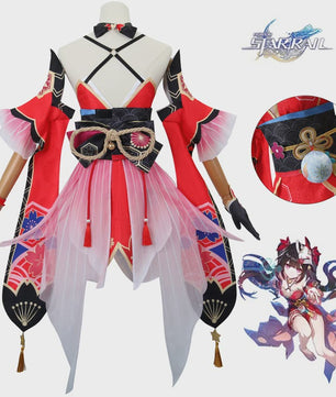 Honkai Star Rail Sparkle Cosplay Kostuum Set - Compleet met Pruik & Masker voor Dames