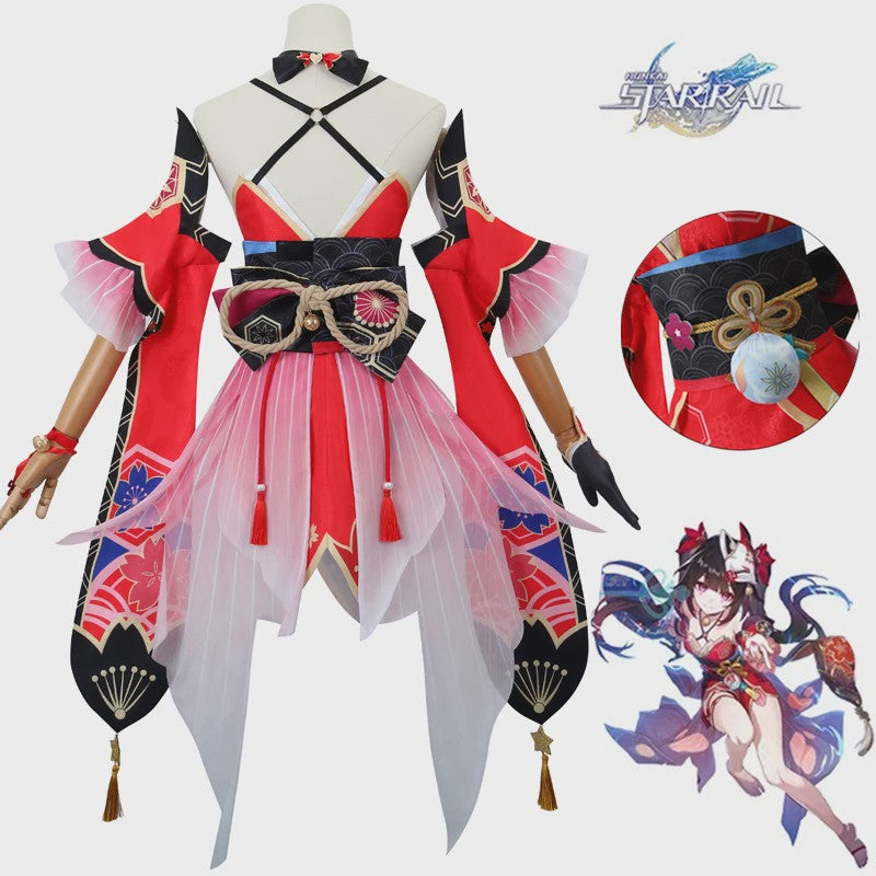 Honkai Star Rail Sparkle Cosplay Kostuum Set - Compleet met Pruik & Masker voor Dames