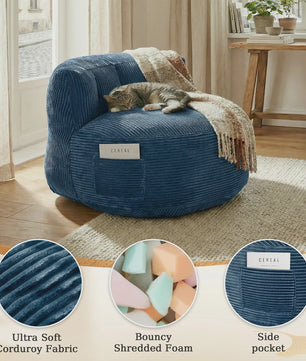Comfortabele Corduroy Beanbag Fauteuil - Zachte Zitzak Bank voor Volwassenen