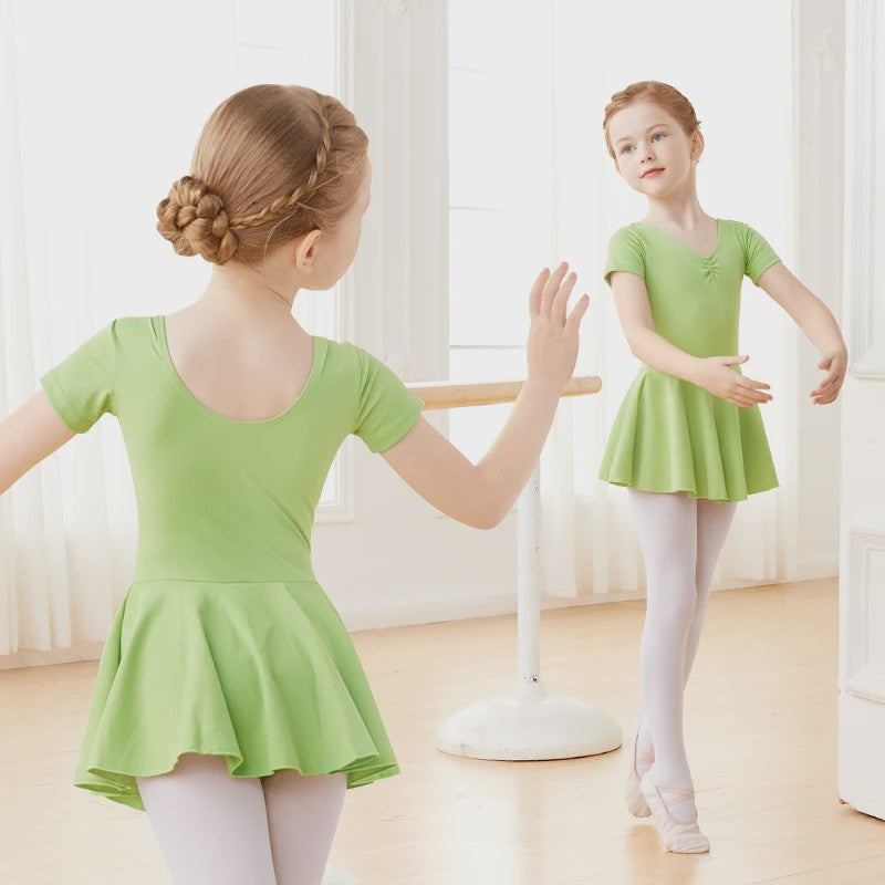 Schattige Ballet Leotard Jurk met Tutu voor Meisjes - Kortmouw Danskleding