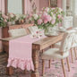 Romantische Katoenen Tafel Runner met Ruches - Perfect voor Feesten, Bruiloften & Decoratie