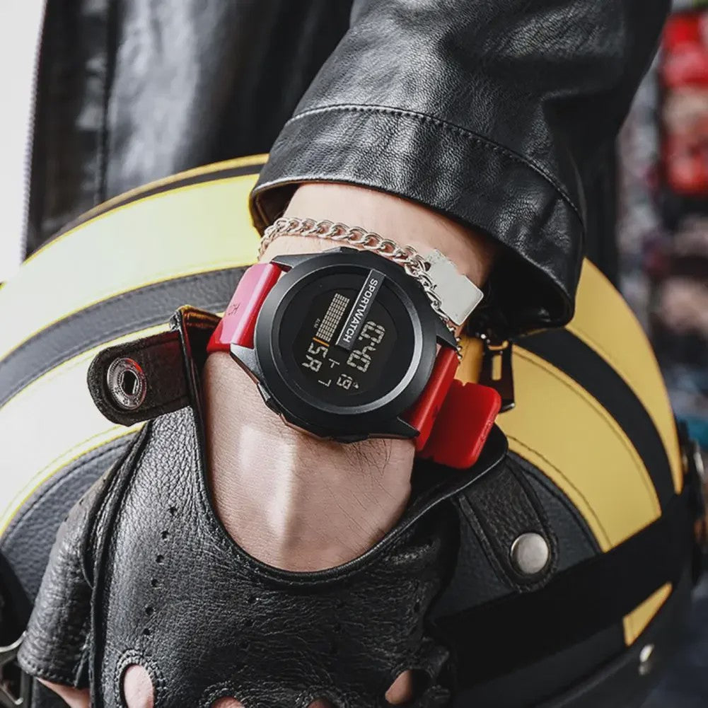 Sportief Heren Horloge: Digitaal LED Alarm & Stopwatch, Waterdicht Fitness Horloge