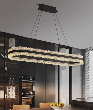 Moderne Ovalen Kristallen Plafondlamp - Hanglamp voor Eetkamer & Keuken