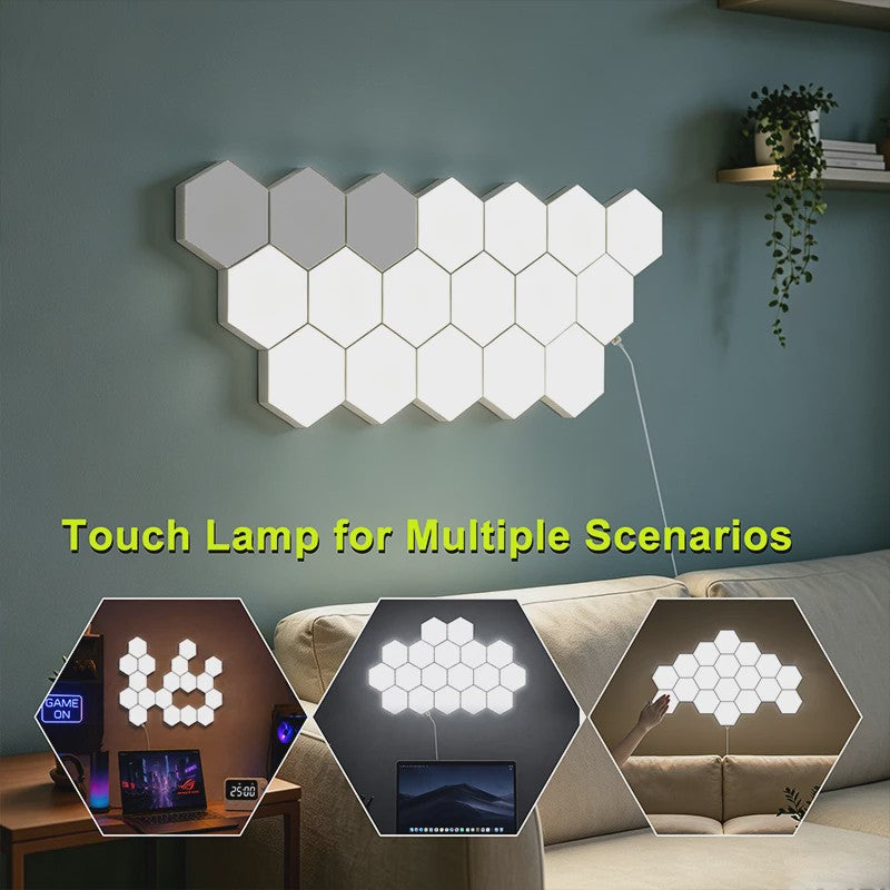 Modulaire Hexagon LED Wandlampen - Touch Control, Dimbare Sfeerverlichting