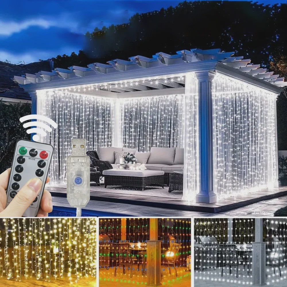 LED Gordijn Lichtjes met Afstandsbediening - USB Feestverlichting voor Huis, Bruiloft & Kerst