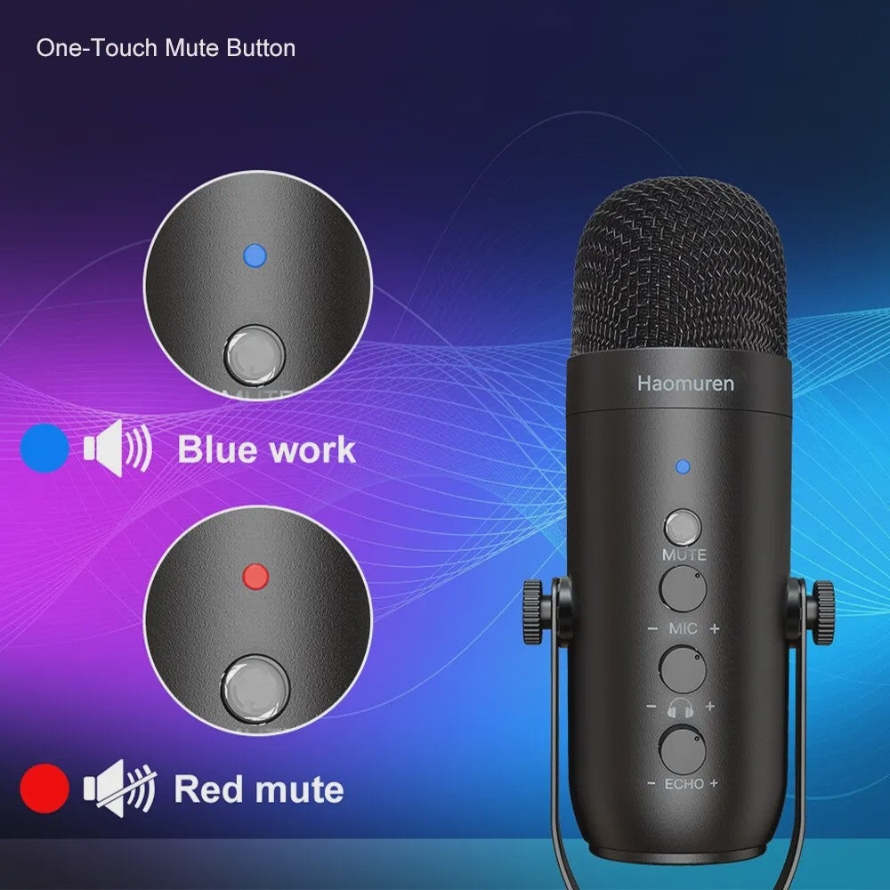 Professionele USB Condensator Microfoon Kit met Boomarm voor Streaming & Podcast